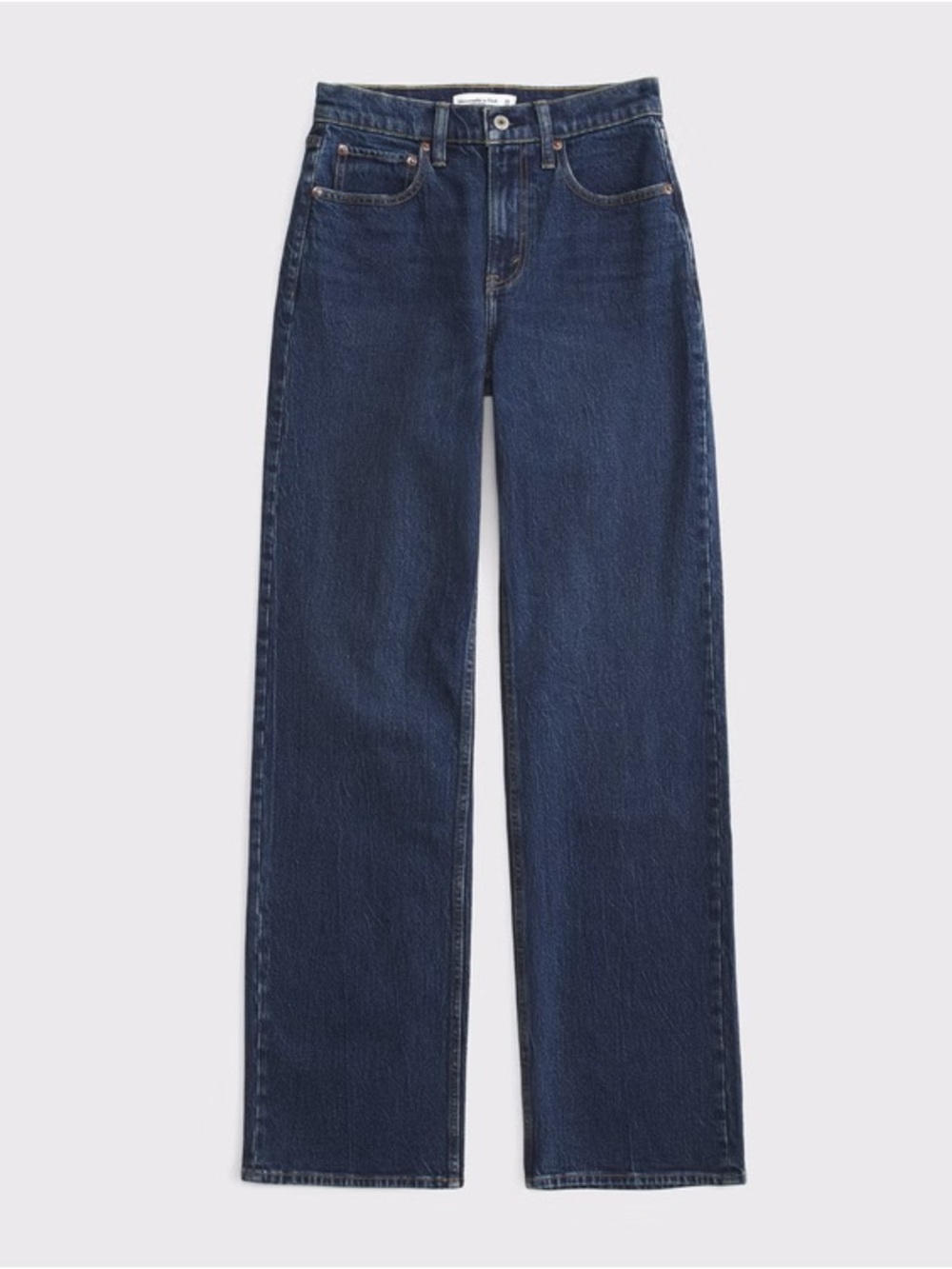 Abercrombie Relaxed 90s High-Rise Wide Leg Women's Jeans - Dark Blue